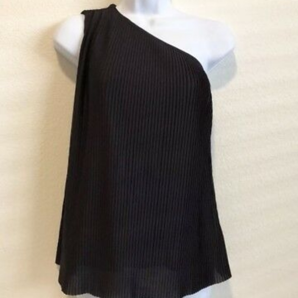 Armani Exchange pleated one shoulder top.